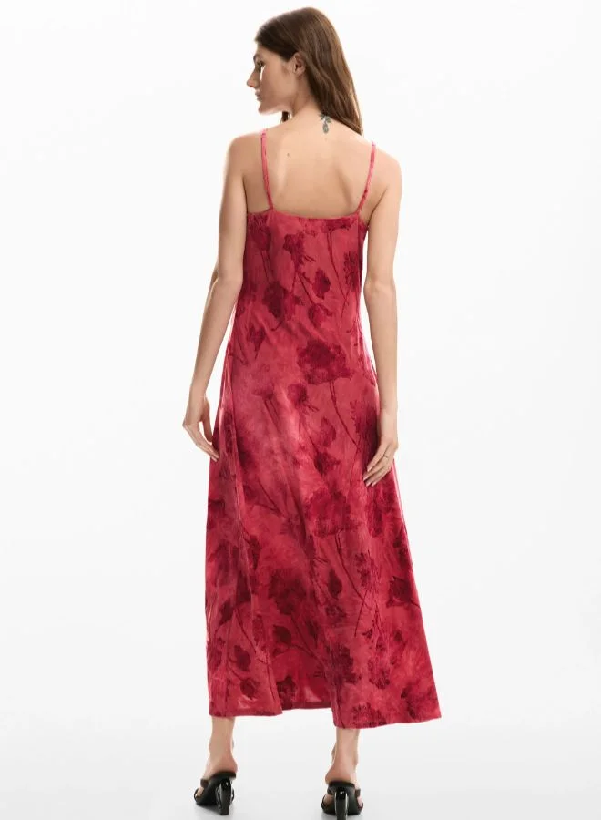 DESIGUAL red floral Floral Strap Dress for Women | Best Price UAE